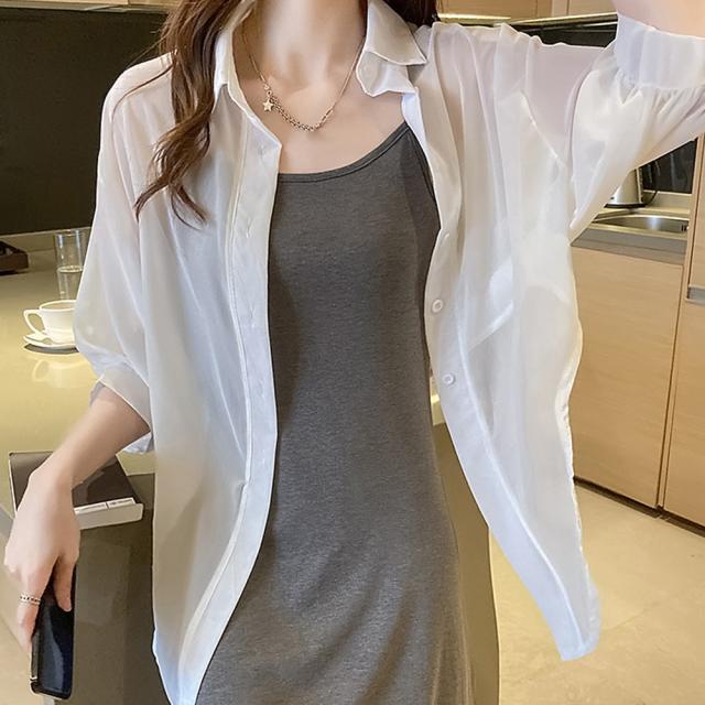 裾リボン結び シャツブラウス 送料無料 即日発送-7