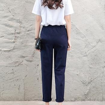 綿麻 ストレートパンツ レディース 送料無料 即日発送-4