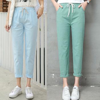 綿麻 ストレートパンツ レディース 送料無料 即日発送-8