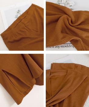 フレアリブパンツ スリット入 レギンス 送料無料 即日発送-9