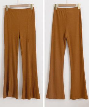 フレアリブパンツ スリット入 レギンス 送料無料 即日発送-8
