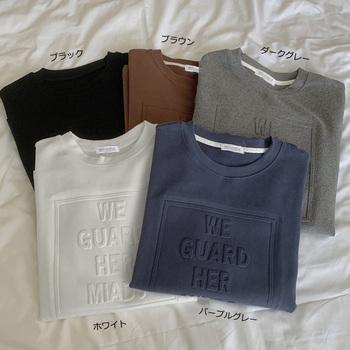 立体ロゴTシャツ チュニックロンT 送料無料 即日発送-1