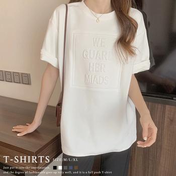 立体ロゴTシャツ チュニックロンT 送料無料 即日発送-3