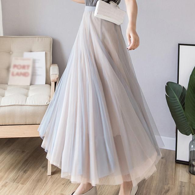 チュールスカート ロング ふんわり 夏 送料無料 即日発送-9