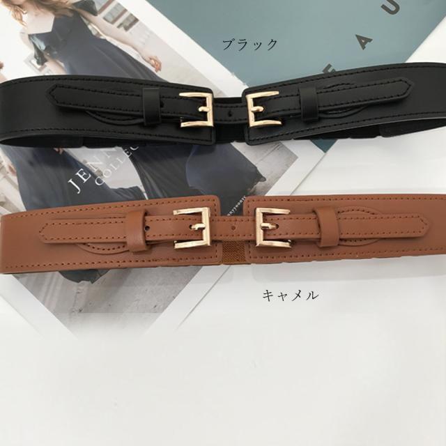 バックルベルト レディース ゴム PU SK15861376-3875 送料無料 即日発送-1