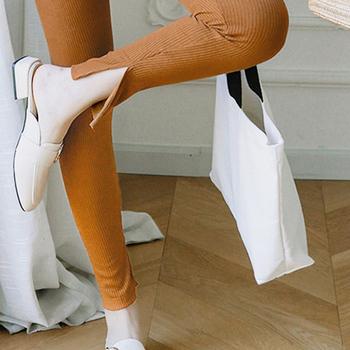 レギンスパンツ 裾スリット入り 春秋冬 送料無料 即日発送-5