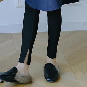 レギンスパンツ 裾スリット入り 春秋冬 送料無料 即日発送-6