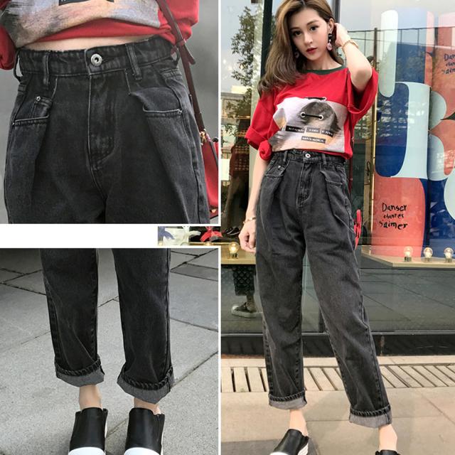 ハイウエスト タックデニムパンツ 送料無料 即日発送-8