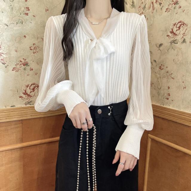 プリーツ リブニット トップス 異素材 送料無料 即日発送-4