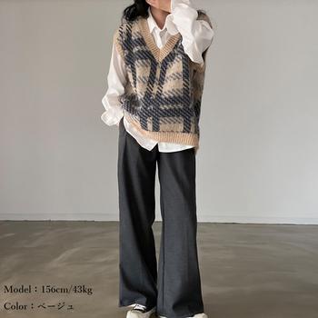 ニットベスト レディース ニットジレ秋冬 SK16168959-3514 送料無料 即日発送-8