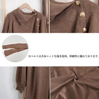 ワンピース ニットワンピース 長袖 レディース 秋冬 送料無料 即日発送-3