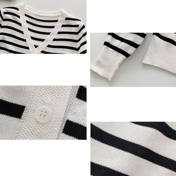 ボーダー柄 ニットカーディガン 送料無料 即日発送-2