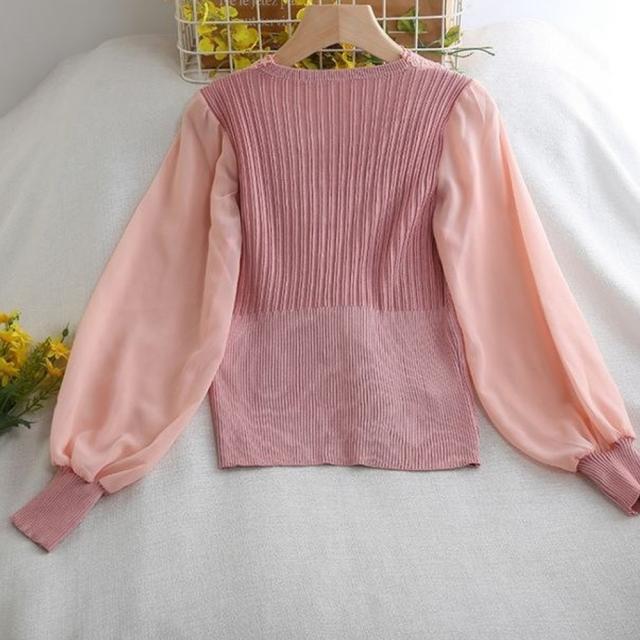 異素材ニットトップス レディース 送料無料 即日発送-9