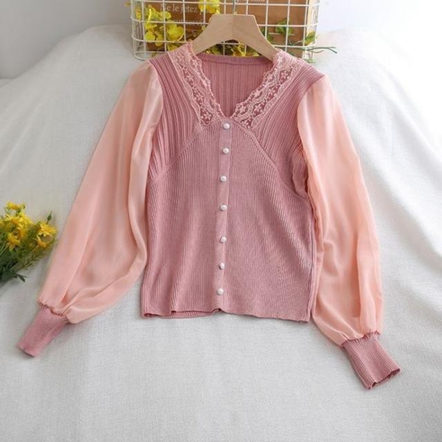 異素材ニットトップス レディース 送料無料 即日発送-8