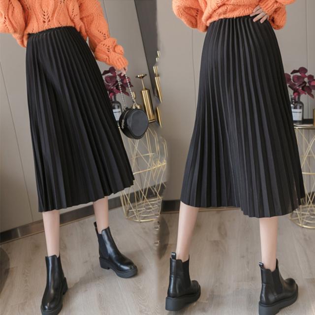 プリーツスカート ハイウエスト 着やせ SK16200360-3214 送料無料 即日発送-3