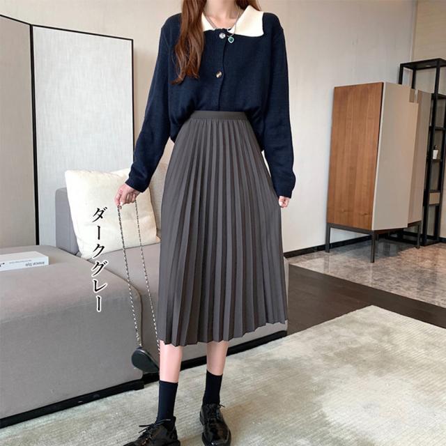 プリーツスカート ハイウエスト 着やせ SK16200360-3214 送料無料 即日発送-5