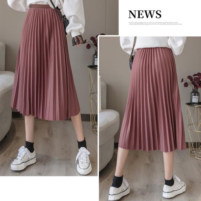 プリーツスカート ハイウエスト 着やせ SK16200360-3214 送料無料 即日発送-8