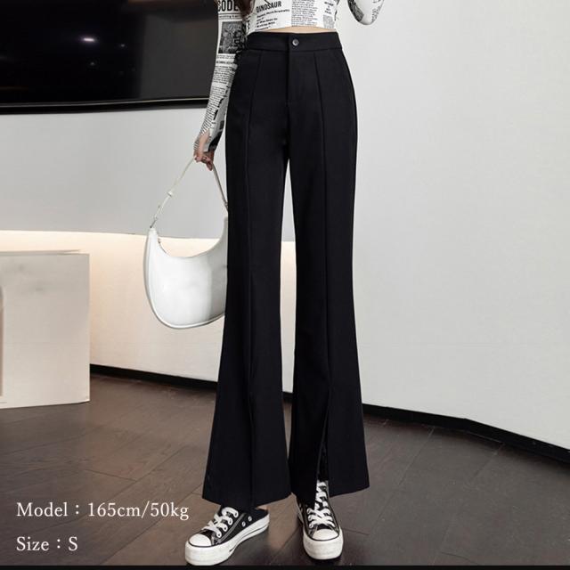 セミフレアパンツ レディース 秋 送料無料 即日発送-3