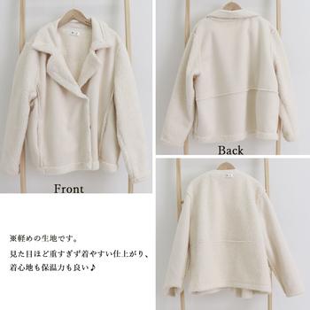 切替ムートンジャケット 大きめ 冬物 送料無料 即日発送-2