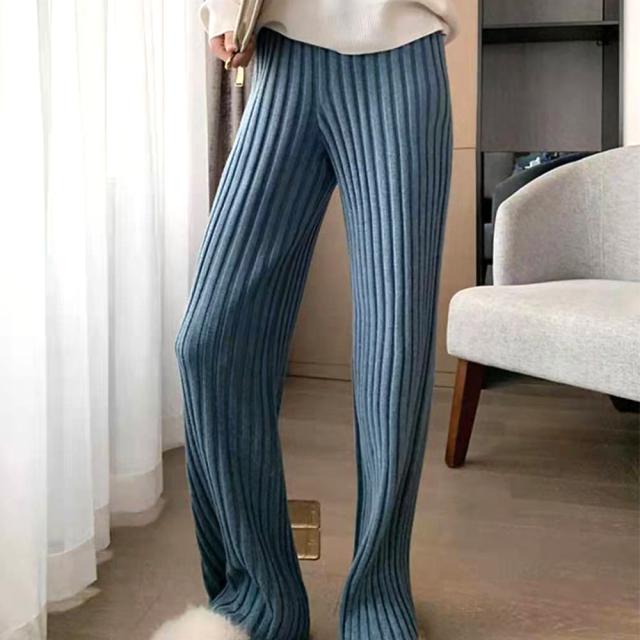 リブニットパンツ リラックスパンツ厚手 送料無料 即日発送-9