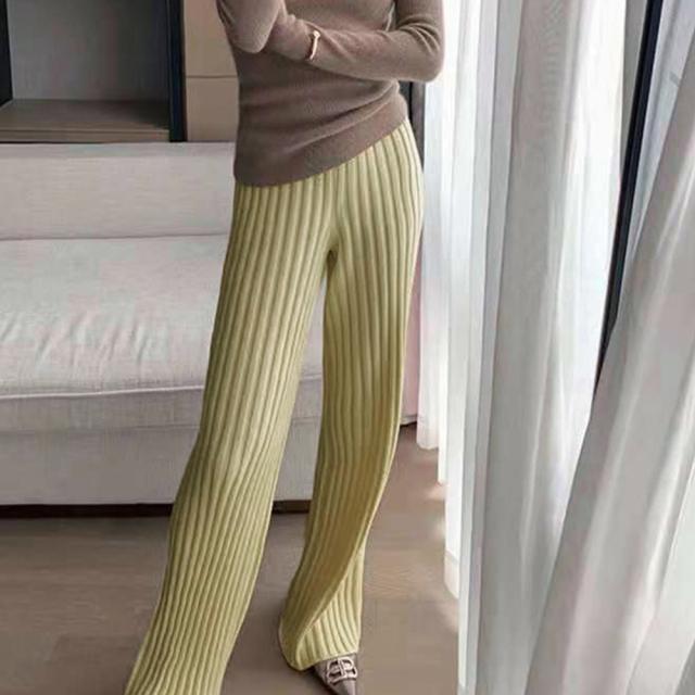 リブニットパンツ リラックスパンツ厚手 送料無料 即日発送-7