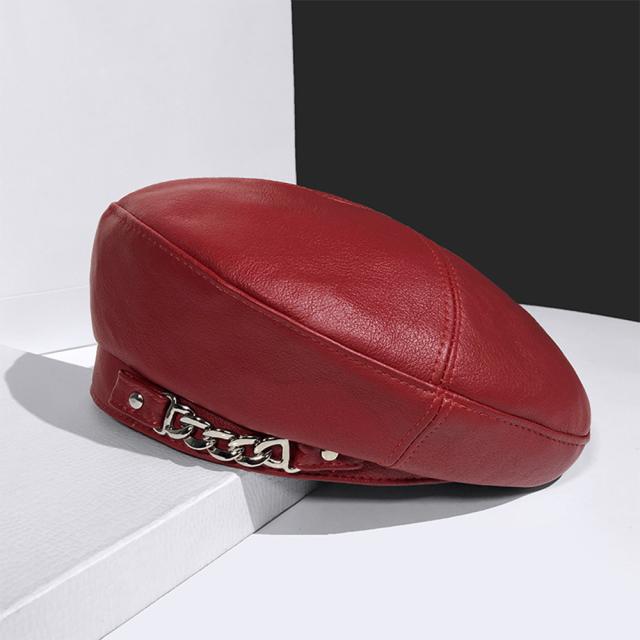 ベレー帽 帽子 レディース チェーン付き 送料無料 即日発送-9