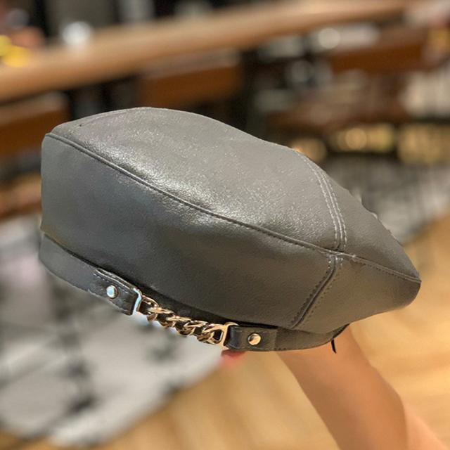 ベレー帽 帽子 レディース チェーン付き 送料無料 即日発送-8