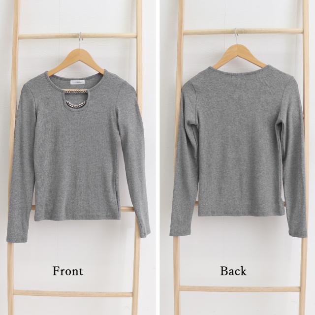 ネックレス風 Tシャツ レディース 長袖 送料無料 即日発送-2