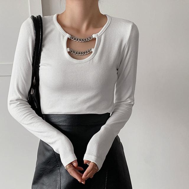 ネックレス風 Tシャツ レディース 長袖 送料無料 即日発送-7