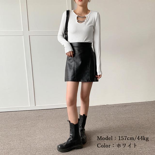 ネックレス風 Tシャツ レディース 長袖 送料無料 即日発送-8