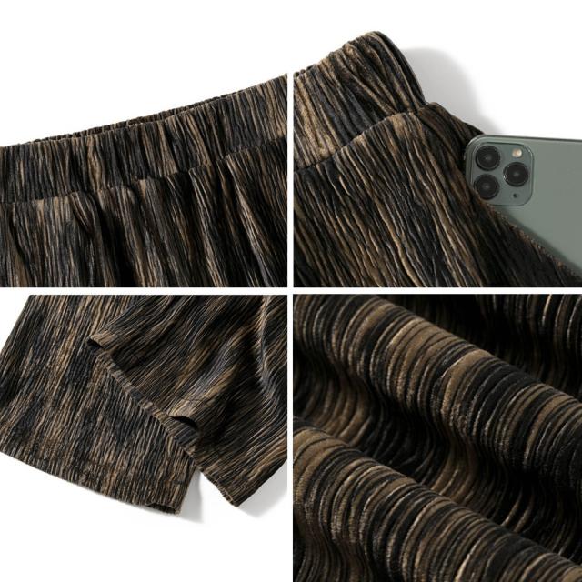 プリーツ ワイドパンツ レディース SK16576707-9792 送料無料 即日発送-3