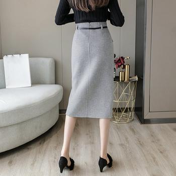 ウールライク タイトスカート 秋冬 送料無料 即日発送-9