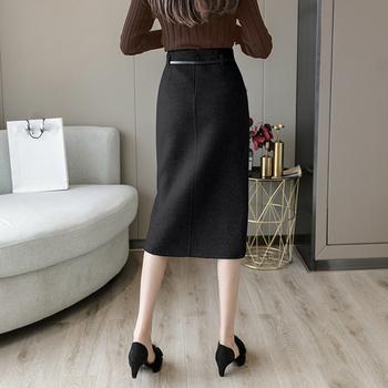 ウールライク タイトスカート 秋冬 送料無料 即日発送-5