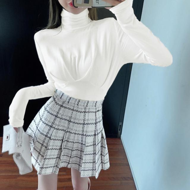 タートルネックトップスカットソー 送料無料 即日発送-7