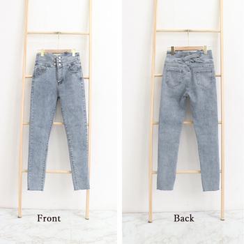 ハイウエスト スキニーデニムパンツ 送料無料 即日発送-2