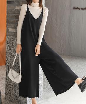 サロペットパンツ オールインワン 無地 送料無料 即日発送-2