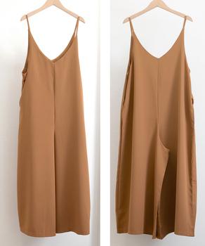 サロペットパンツ オールインワン 無地 送料無料 即日発送-8