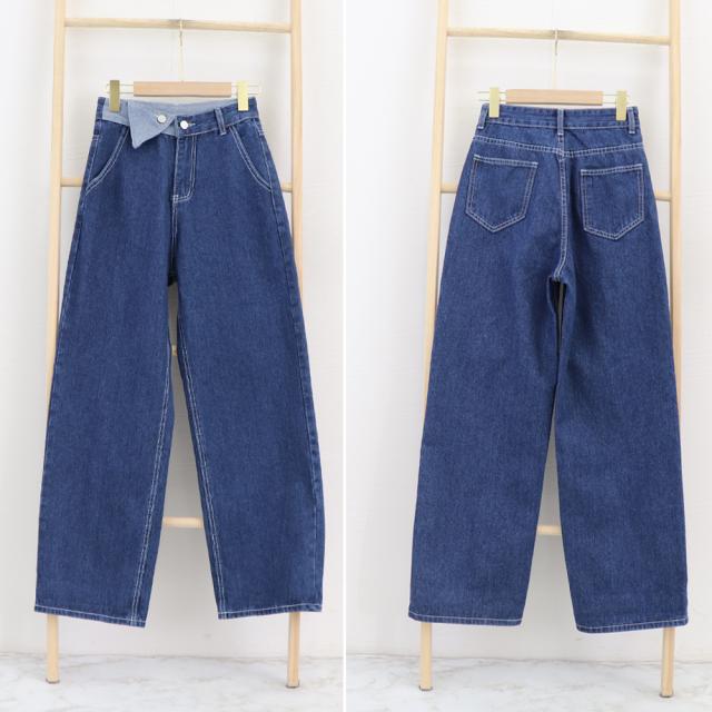 デニム ワイドパンツ ハイウエスト 送料無料 即日発送-2