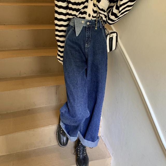 デニム ワイドパンツ ハイウエスト 送料無料 即日発送-6