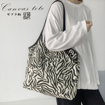 トートバッグ キャンバス ゼブラ柄 送料無料 即日発送-0
