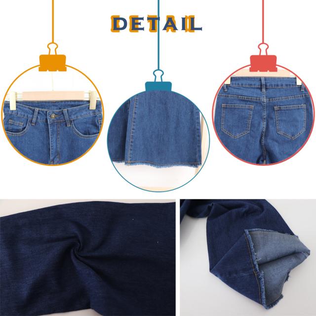 デニム フレアパンツ 裾フリンジ 美脚 送料無料 即日発送-3