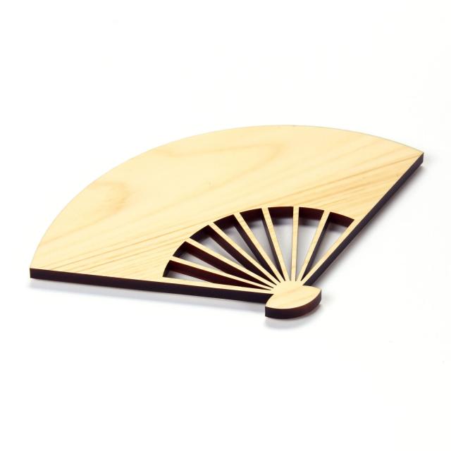 和食器 八寸ひのき扇皿 クリアー 朱 黒 送料無料-1