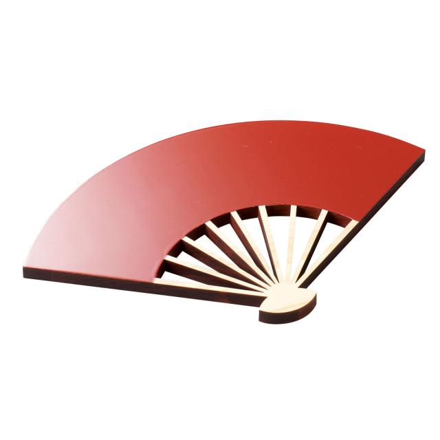 和食器 八寸ひのき扇皿 クリアー 朱 黒 送料無料-2