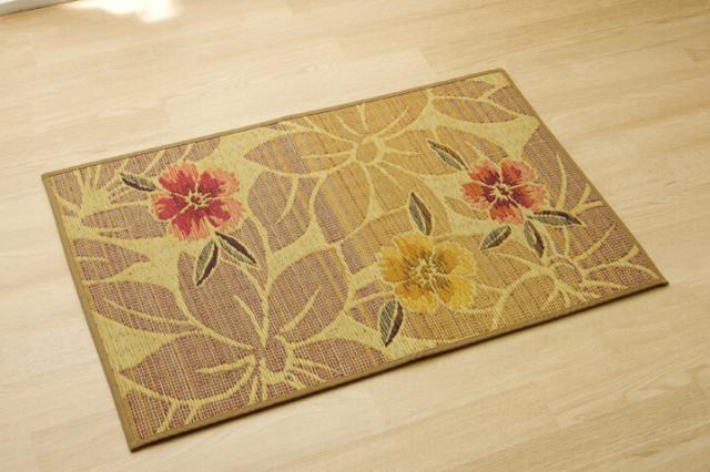 新生活 純国産 い草玄関マット ベージュ約70×120cm Fなつこ 裏 ウレタン 送料無料-7