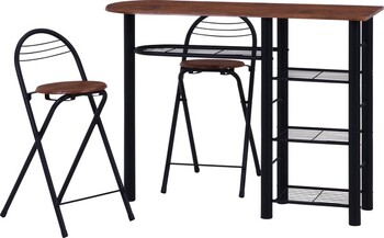 カウンターテーブルチェア3点BR WH 95247 95246 送料無料-10