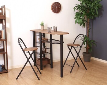 カウンターテーブルチェア3点BR WH 95247 95246 送料無料-11