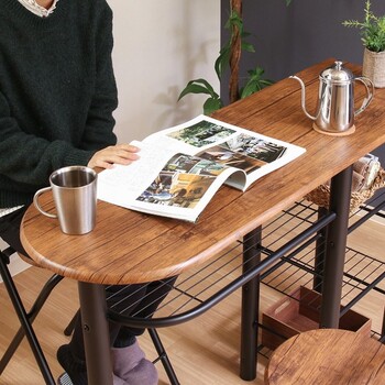 カウンターテーブルチェア3点BR WH 95247 95246 送料無料-13