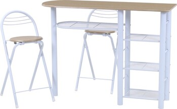 カウンターテーブルチェア3点BR WH 95247 95246 送料無料-2