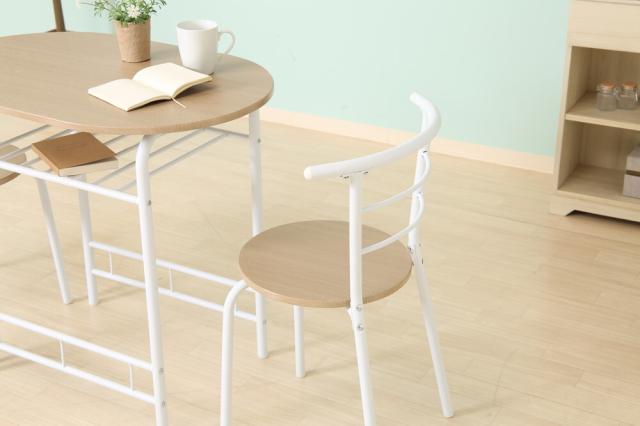 ダイニング3点WH BR 送料無料-9