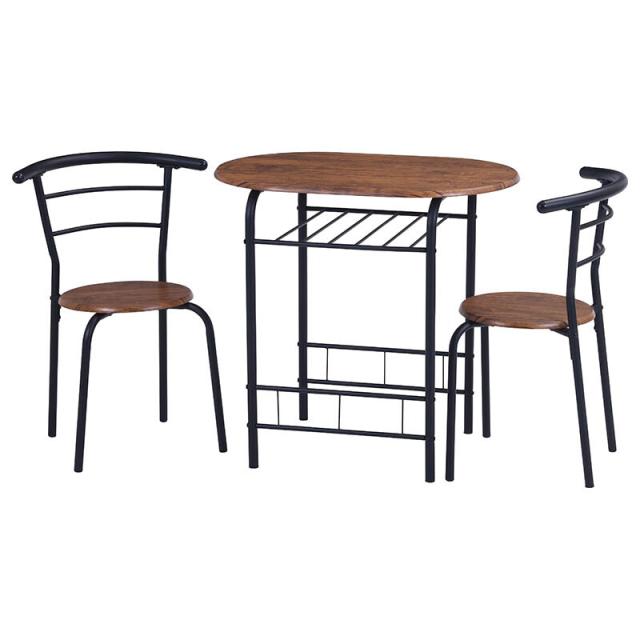 ダイニング3点WH BR 送料無料-1